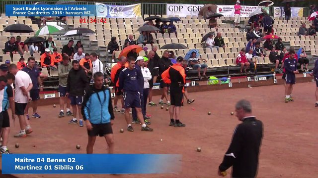 Barrages division M2, Sport Boules, France Quadrettes, l'Arbresle 2016