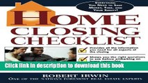 Read Home Closing Checklist  Ebook Free