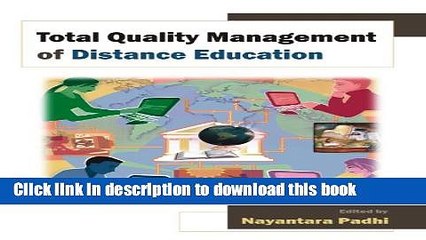Read Total Quality Management of Distance Education  Ebook Online