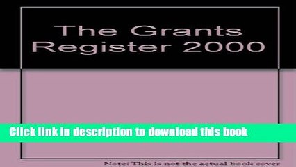 Read The Grants Register 2000 Ebook Free