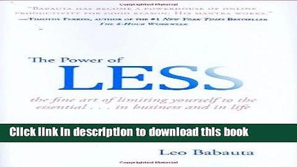[PDF] The Power of Less: The Fine Art of Limiting Yourself to the Essential...in Business and in