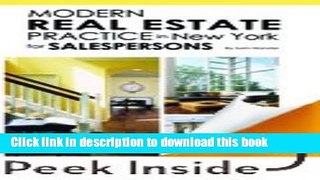 Download Modern Real Estate Practice in New York for Salespersons, 11 E  Ebook Free
