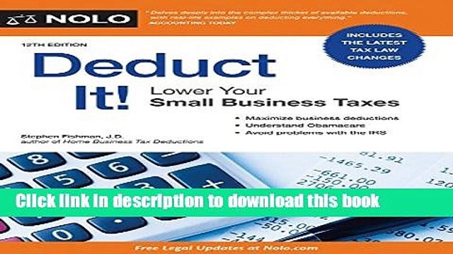 [Read PDF] Deduct It!: Lower Your Small Business Taxes Ebook Free