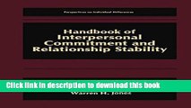 Read Handbook of Interpersonal Commitment and Relationship Stability (Perspectives on Individual