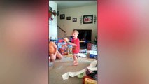 Adorable Kid Sings And Dances With Elsa Doll