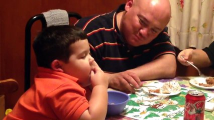 Kid Can't Choose Between Eating and Sleeping