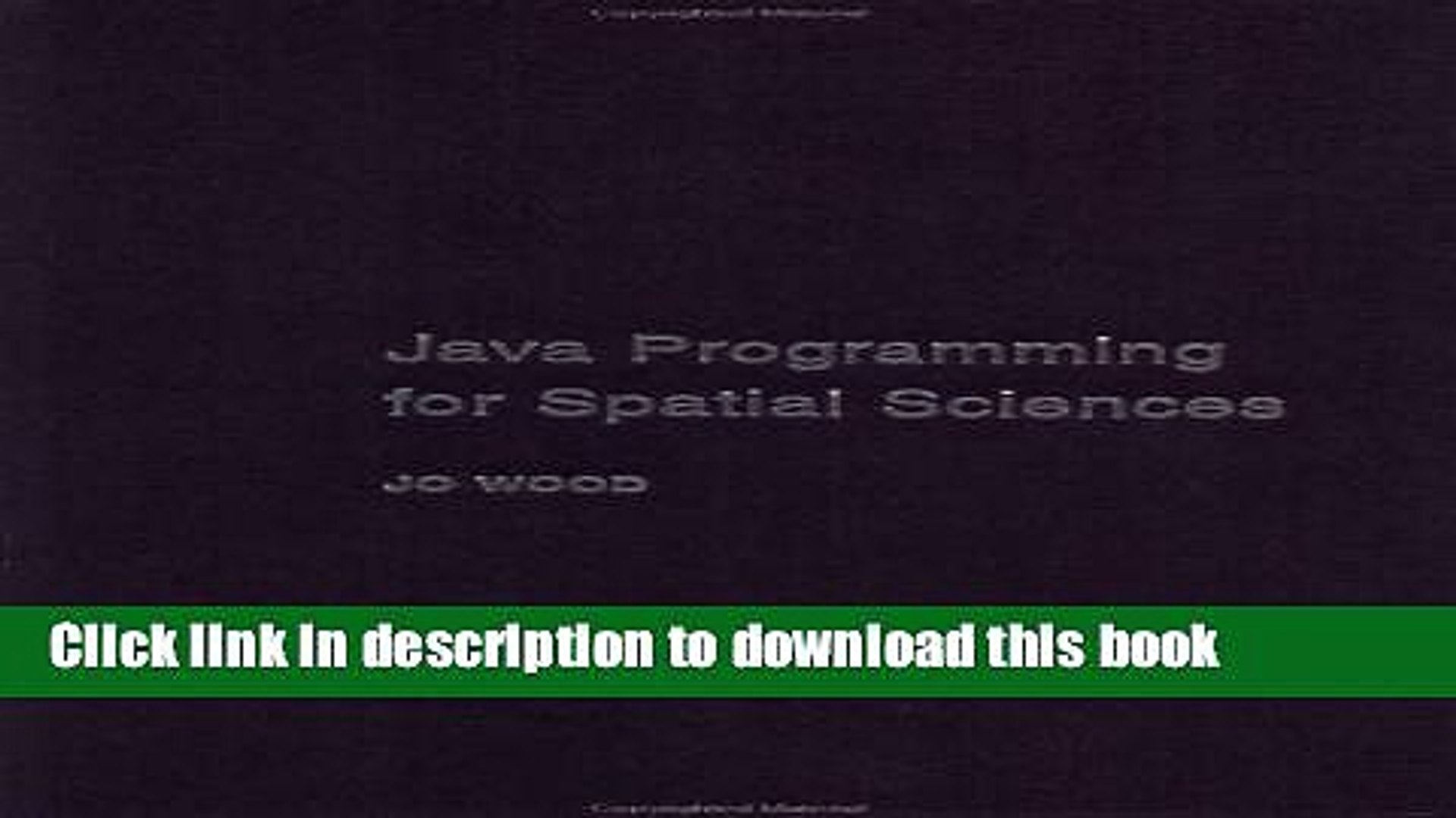Download Java Programming for Spatial Sciences PDF Free