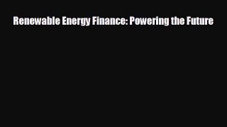 there is Renewable Energy Finance: Powering the Future