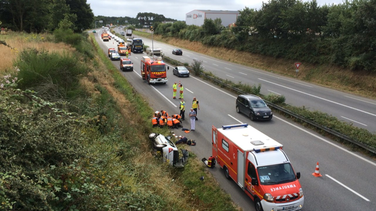 Accident sur la voie express à hauteur de Kerfleury