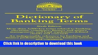 Download Dictionary of Banking Terms  PDF Free