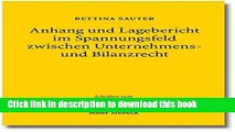 Read Anhang Und Lagebericht Im Spannungsfeld Zwischen Unternehmens- Und Bilanzrecht: Systematische