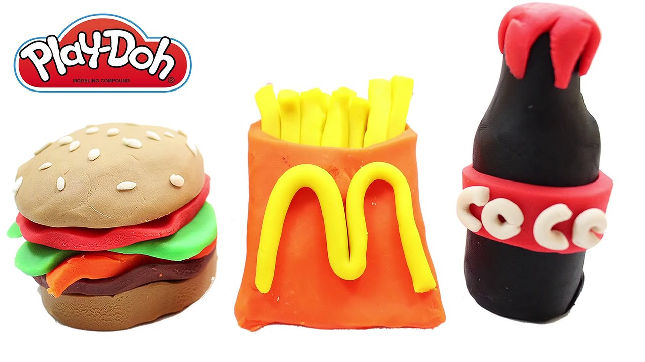 Play Doh Toys Create Wonderful Food Hamburger French Fries Peppa Pig Toys Fun Video for Kids