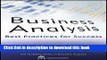 Read Business Analysis: Best Practices for Success  PDF Free
