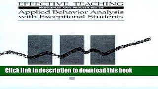 Download Effective Teaching: Principles and Procedures of Applied Behavior Analysis with