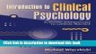 Read Introduction to Clinical Psychology: Scientific Foundations to Clinical Practice Ebook Free