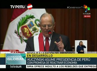 Nuevo pdte. de Perú asume y convoca a la unión de todos los sectores