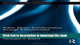 [PDF] Public Sector Transformation through E-Government: Experiences from Europe and North America