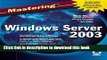Read Mastering Windows Server 2003 Ebook Free