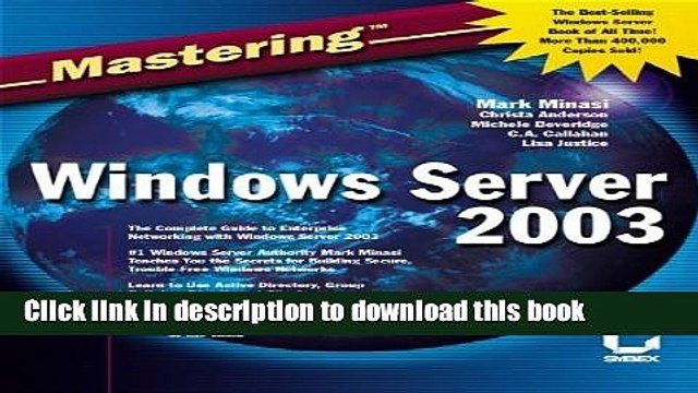 Read Mastering Windows Server 2003 Ebook Free