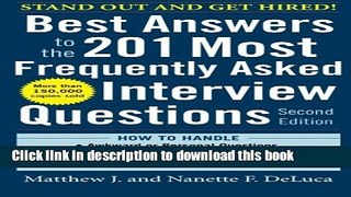 Read Best Answers to the 201 Most Frequently Asked Interview Questions, Second Edition  Ebook Free