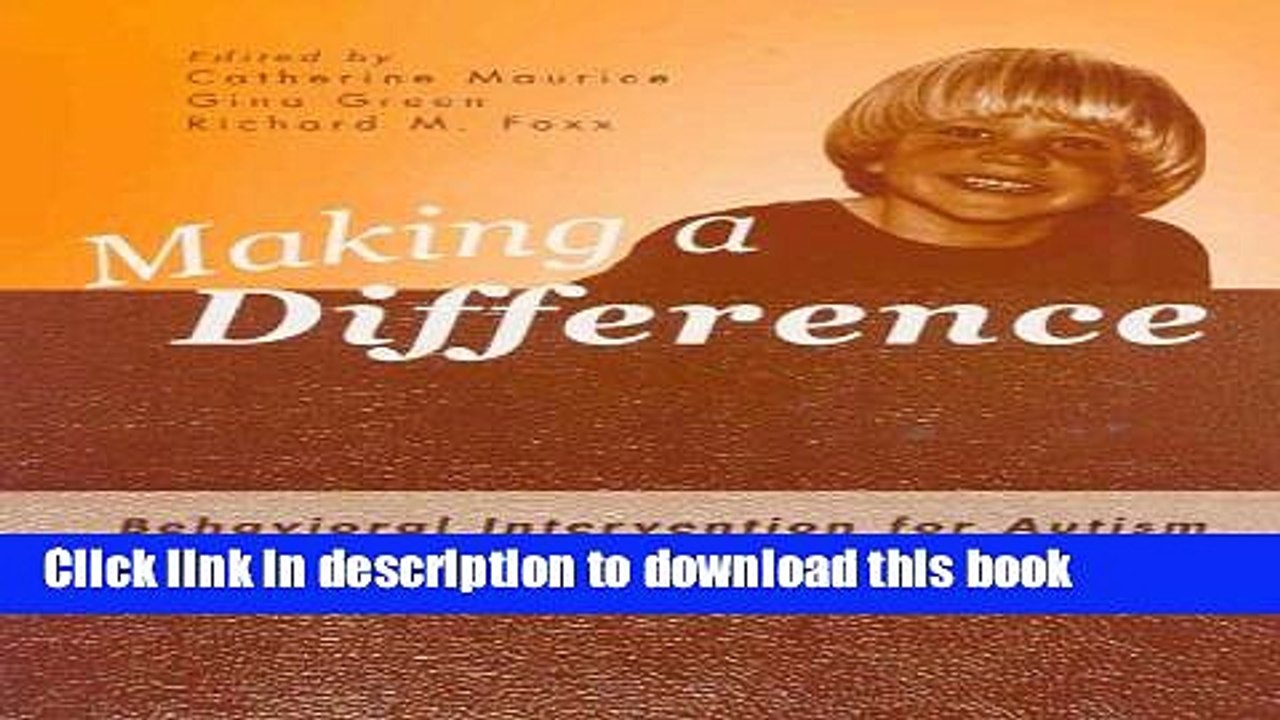 Read Making a Difference: Behavioral Intervention for Autism Ebook Free