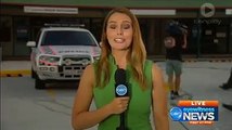 Detienen a un criminal mientras una reportera transmitía en vivo