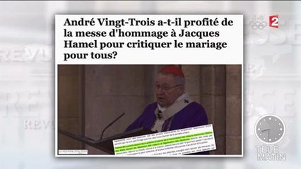Attentat de Saint-Etienne-du-Rouvray : André Vingt-Trois a créé la polémique lors de l'hommage au père Hamel