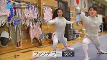 Sayaka tries fencing