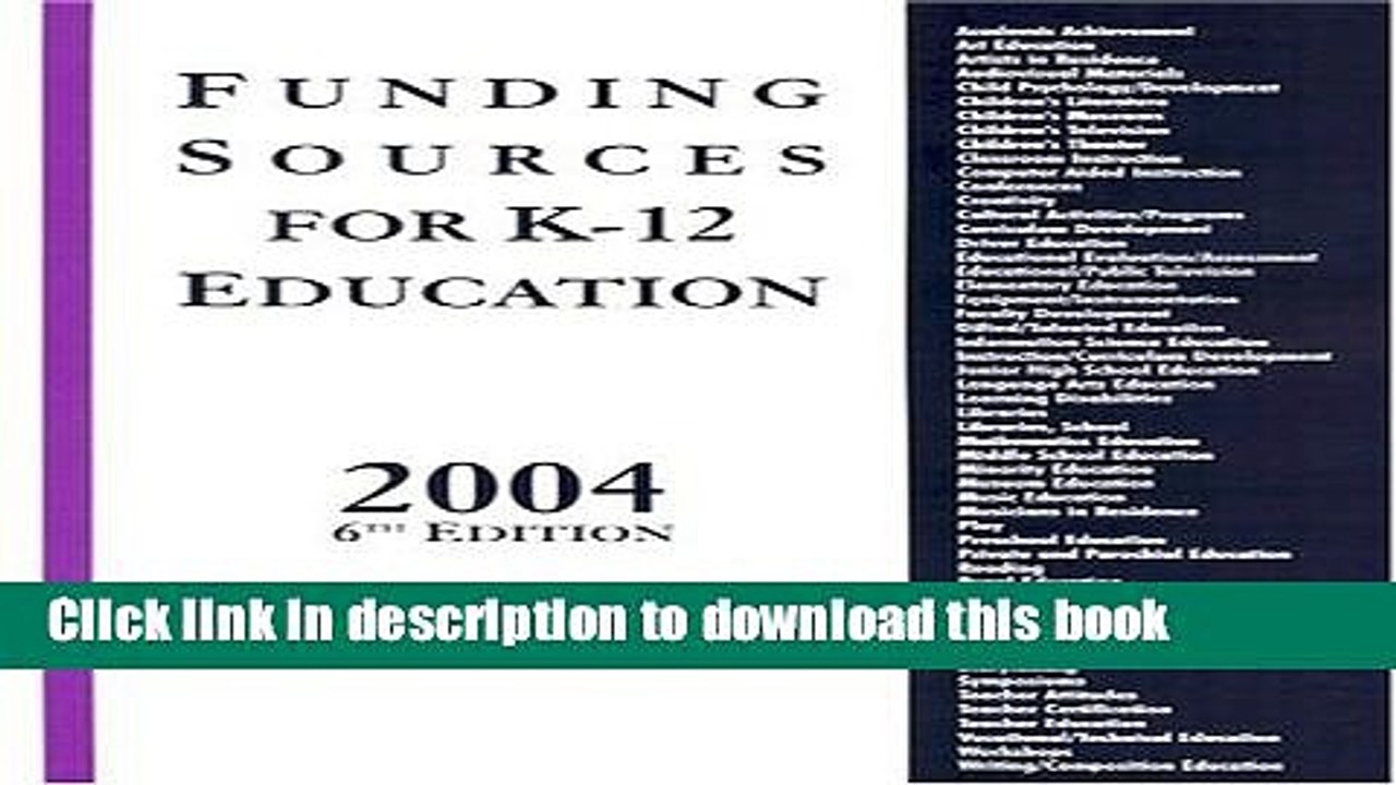 Read Funding Sources for K-12 Education 2004, 6th Edition  Ebook Free
