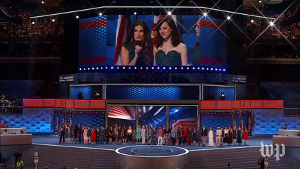 Stars bring down the house with tribute song at Democratic convention