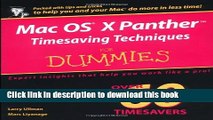 Read Mac OS X Panther Timesaving Techniques For Dummies Ebook Free