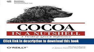 Read Cocoa in a Nutshell: A Desktop Quick Reference  PDF Online