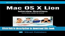 Download Mac OS X Lion Interview Questions You ll Most Likely Be Asked  PDF Online