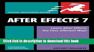 Read After Effects 7 for Windows and Macintosh: Visual QuickPro Guide PDF Free