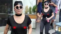 Lady Gaga Wears See-Through Shirt, Flashes Her Nipples in New York