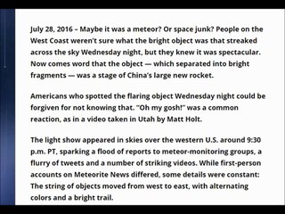 Western U.S. Saw An Amazing Light Show Last Night, Courtesy Of a China Rocket