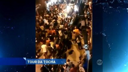 Tocha olímpica é apagada durante tumulto em Angra dos Reis