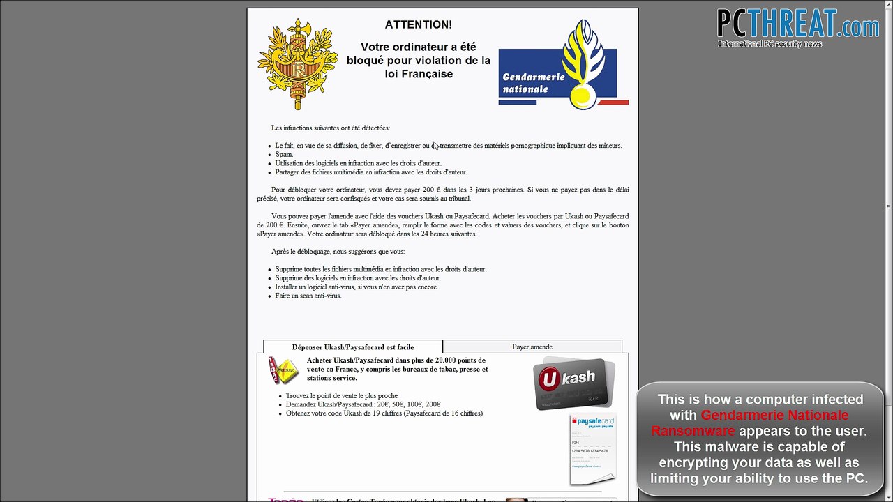 Gendarmerie Nationale Virus Removal Guide