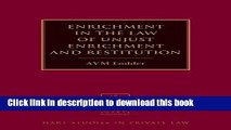 Read Enrichment in the Law of Unjust Enrichment and Restitution (Hart Studies in Private Law) PDF