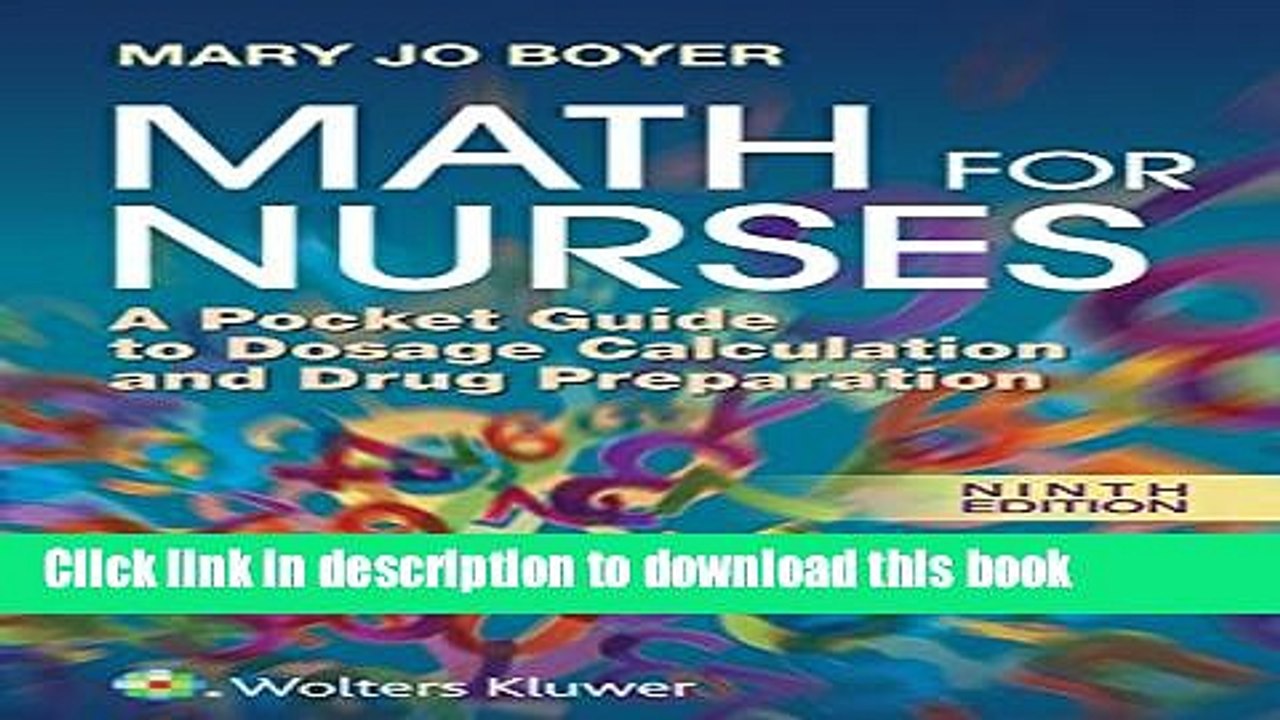 [Read PDF] Math For Nurses: A Pocket Guide to Dosage Calculation and Drug Preparation Ebook Free