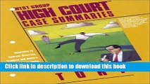 Download High Court Case Summaries on Torts PDF Online