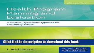 [PDF] Health Program Planning And Evaluation: A Practical, Systematic Approach for Community