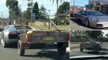 Lamborghini Murciélago filmado a puxar atrelado cheio de cabras e palha