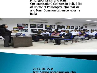 PhD in Mass Communication Courses India
