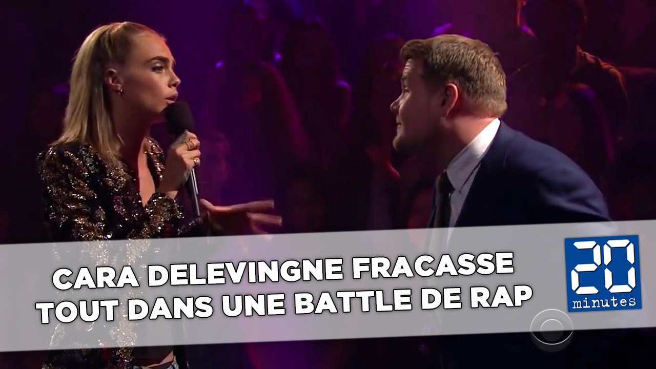 Cara Delevingne fracasse James Corden et Dave Franco dans une battle de rap