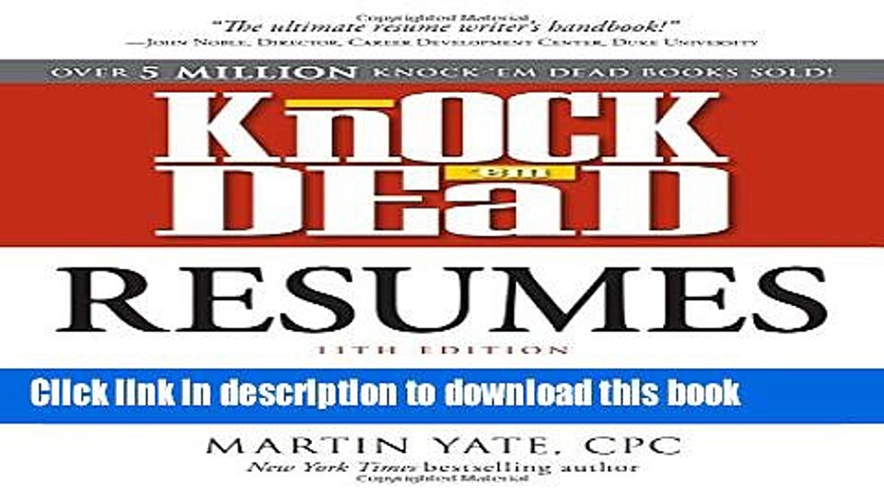 [Read PDF] Knock  em Dead Resumes: A Killer Resume Gets More Job Interviews!  Full EBook