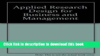 PDF  Applied Research Design for Business and Management  Online