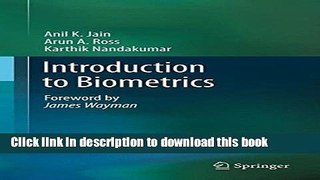 Download Introduction to Biometrics Ebook Free