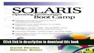 Read Solaris Operating Environment Boot Camp Ebook Online