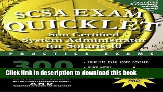 Download SCSA Exam Quicklet: Sun Certified System Adminstrator for Solaris 10 Practice Exams PDF